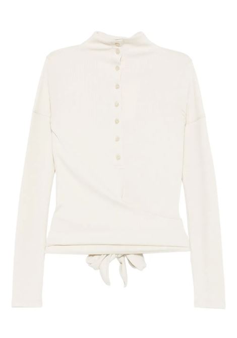 t-shirt button up wrap donna crema LOW CLASSIC | LW253TS040075